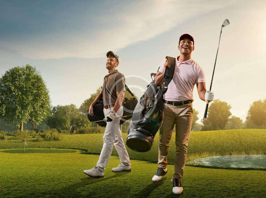 Choosing a golf bag for style and comfort, with a copyright logo.
